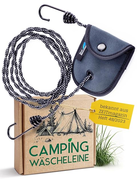 Filo per bucato Blue Mountaineer nero riflettente a doppia torsione con due ganci