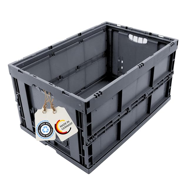 Cassetta pieghevole DieKlappbox grigia in formato Euro con pareti interne lisce
