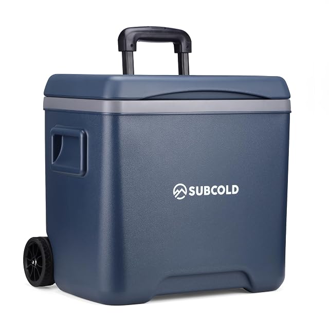 Contenitore frigo su ruote Subcold Chilly30 blu con maniglia telescopica da trolley