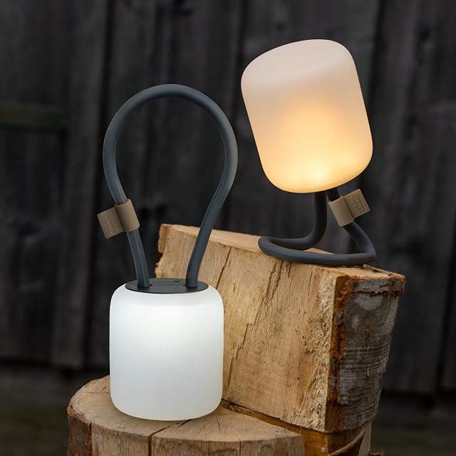 Lampada da campeggio Campo Libre LENI rettangolare in silicone grigio con manico flessibile