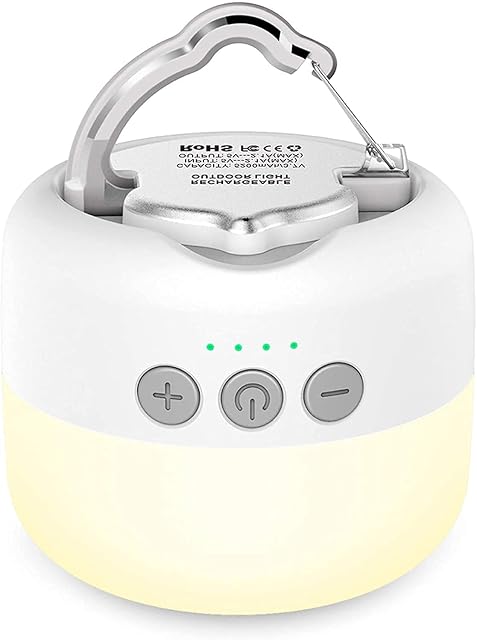 Lanterna da campeggio LED ricaricabile YFW con magneti, gancio e uscita power bank USB