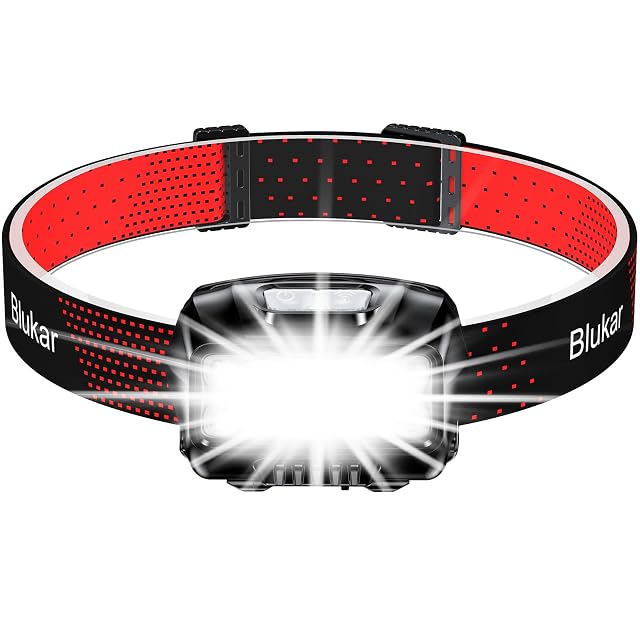 Lampada frontale ricaricabile Blukar con LED COB, regolazione continua e luce rossa
