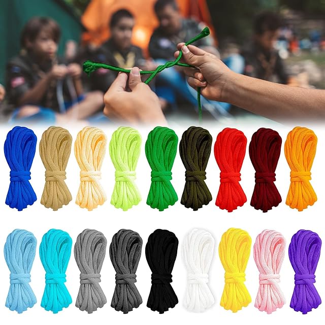 Set ANZOAT di paracord in diciotto bobine colorate da tre metri