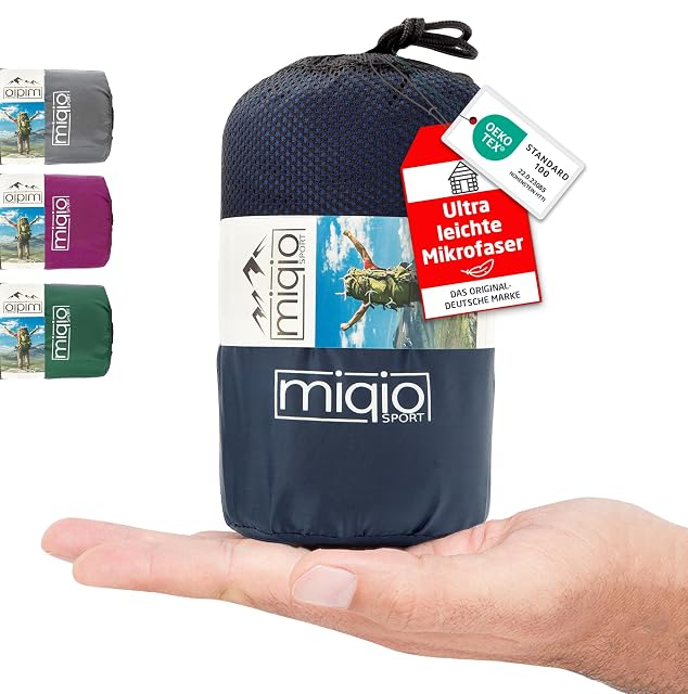 Lenzuolo sacco da viaggio Miqio 2in1 aperto e steso come una grande coperta
