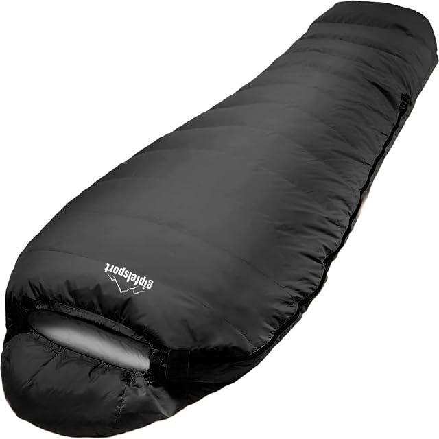 Sacco a pelo a mummia ultraleggero gipfelsport con collare termico e sacca di trasporto a compressione