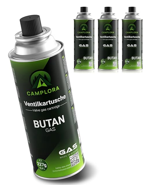 Set Camplora di quattro cartucce di butano da 227 g con valvole a baionetta MSF-1a