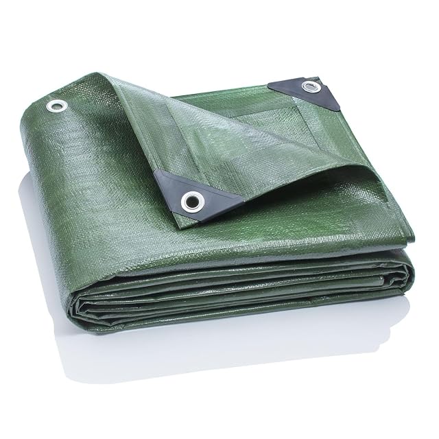 Telo di copertura in tessuto GardenMate verde con occhielli in alluminio