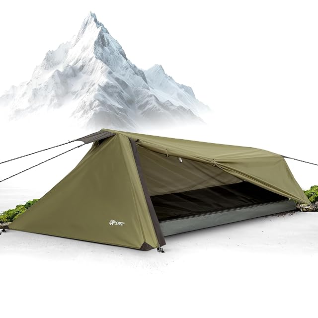 Tenda per una persona a profilo basso EXPLORER Namib con tiranti riflettenti e tenda interna separata