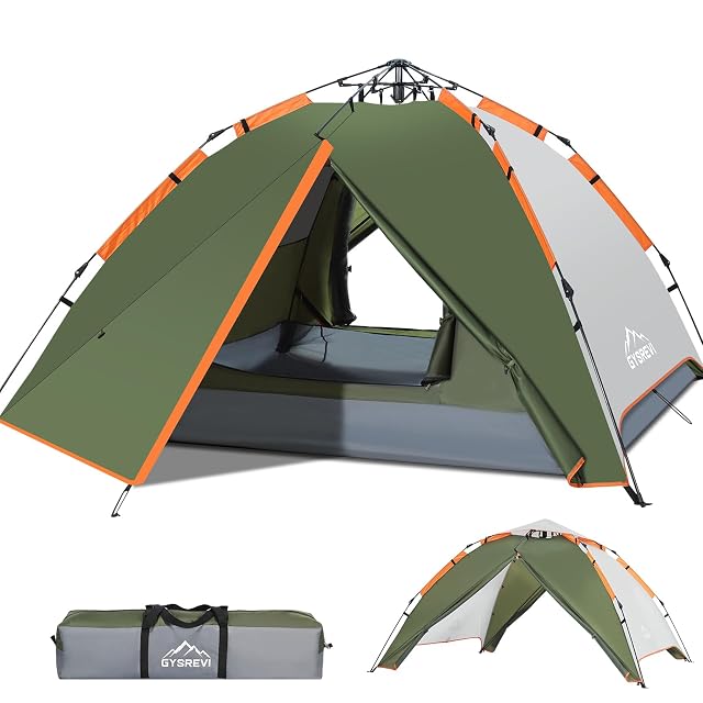 Tenda pop-up automatica Gysrevi con due porte in rete e telo esterno removibile